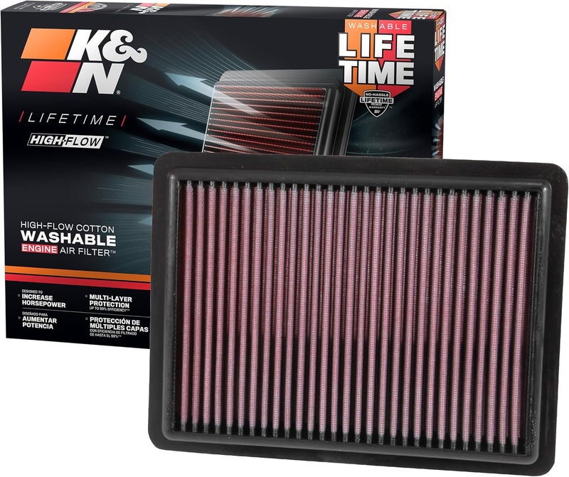 K&N High-Flow Cotton Washable Engine Air Filter for 2016-2019 Honda/Acura Models - Image 1