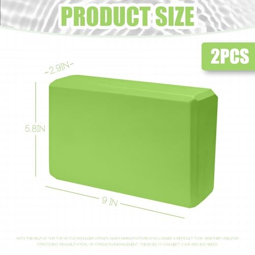 Septo 2 Pcs Yoga Blocks 9x6x3 Foam Blocks Yoga Props for Pilates Stretching and Meditation Exercise Blocks Lightweight Yoga Essentials Green - Image 3