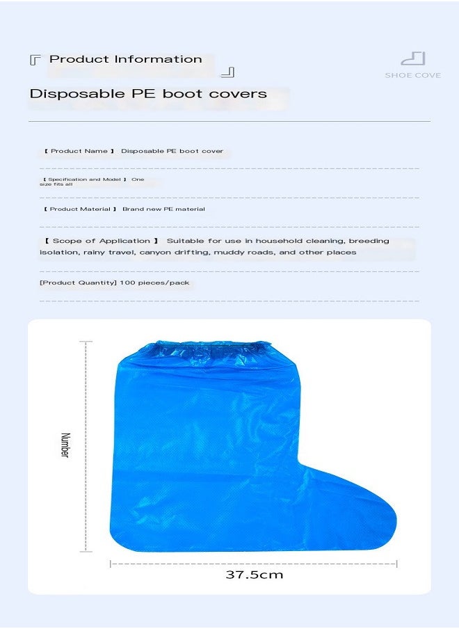 Disposable waterproof shoe cover, rainproof foot cover on rainy days, plastic thickened wear-resistant , high and long tube,Suitable for any shoe, suitable for many scenarios, universal size,5 PCS