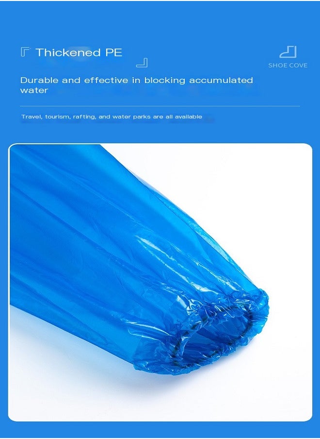 Disposable waterproof shoe cover, rainproof foot cover on rainy days, plastic thickened wear-resistant , high and long tube,Suitable for any shoe, suitable for many scenarios, universal size,5 PCS