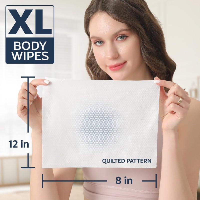 REFRESHIFY 60 XL Shower Wipes â€“ Body Wipes for Adults Bathing No Rinse â€“ 6 Packs of 10 â€“ Extra Moist Bath with Aloe & Vitamin E for Camping, Travel, Gym & Bedridden Care - Image 2