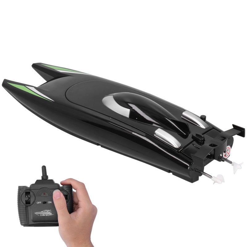 Fast RC Boat 30KM/H Black Dual Motor - 2.4GHz Waterproof Sealed Design - Easy To Control Remote Control Boat with Long Battery Life for Pool Kids Beginners Racing - Image 5