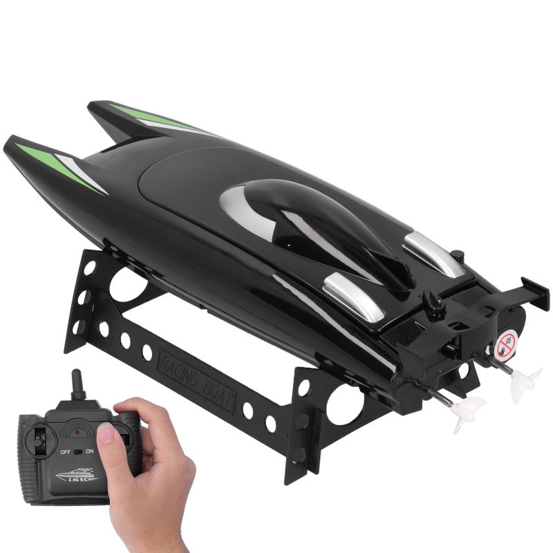 Fast RC Boat 30KM/H Black Dual Motor - 2.4GHz Waterproof Sealed Design - Easy To Control Remote Control Boat with Long Battery Life for Pool Kids Beginners Racing - Image 4