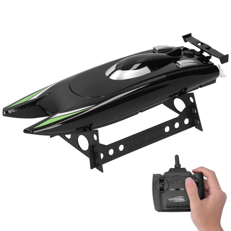 Fast RC Boat 30KM/H Black Dual Motor - 2.4GHz Waterproof Sealed Design - Easy To Control Remote Control Boat with Long Battery Life for Pool Kids Beginners Racing - Image 2