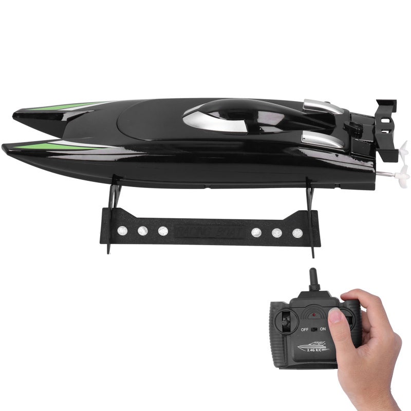 Fast RC Boat 30KM/H Black Dual Motor - 2.4GHz Waterproof Sealed Design - Easy To Control Remote Control Boat with Long Battery Life for Pool Kids Beginners Racing - Image 3