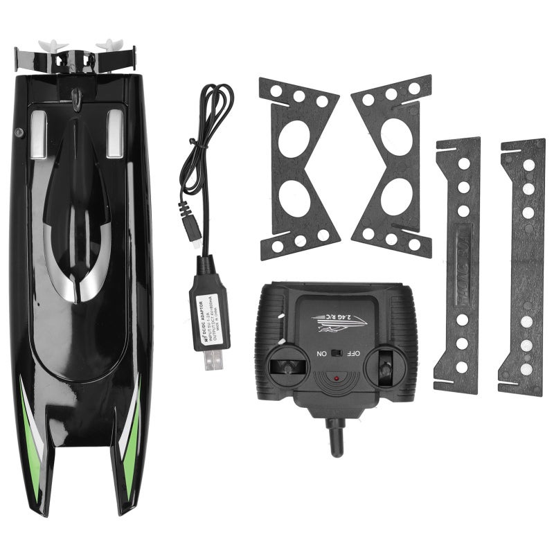 Fast RC Boat 30KM/H Black Dual Motor - 2.4GHz Waterproof Sealed Design - Easy To Control Remote Control Boat with Long Battery Life for Pool Kids Beginners Racing - Image 1