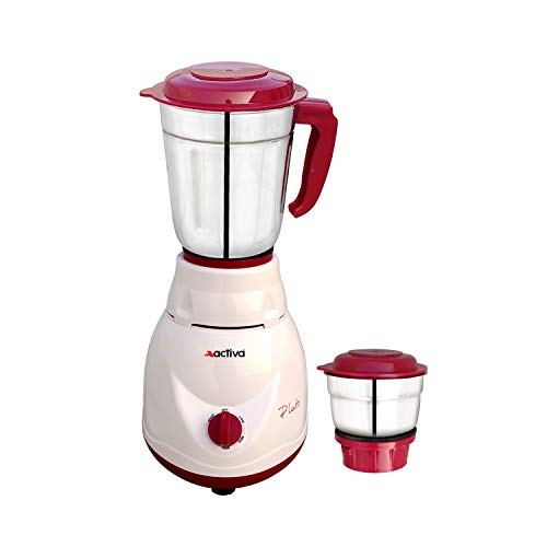 ACTIVA Pluto 2 Jar 500 Watts Mixer Grinder (18 MM) Heavy Duty Motor Grinder (ABS Body) Comes With 3 Year Warranty,Red - Image 1