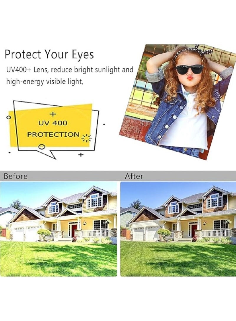 نظارة شمس للأطفال تعكس أشري وخفيف الوزن، مثالية للحماية من الضوء الساطع أثناء اللعب والرحلات الخارجية (اسود) - Image 3