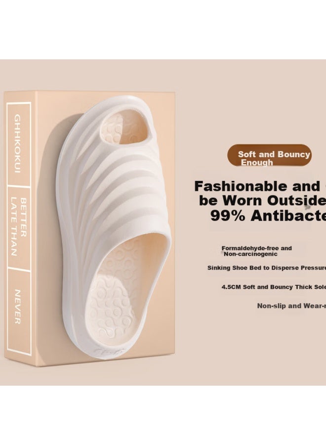 Jiayi Uni Summer Thick-soled Soft Elastic Sports Slippers Home Bathroom Slippers White Size 40-41 Jy363 - Image 2