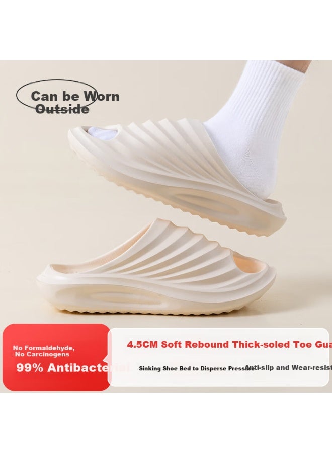 Jiayi Uni Summer Thick-soled Soft Elastic Sports Slippers Home Bathroom Slippers White Size 40-41 Jy363 - Image 1