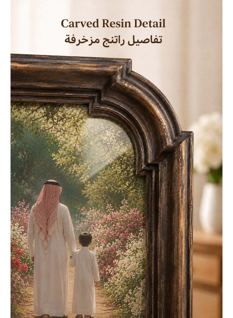 Antique Brown 4x6 Picture Frame, Vintage Resin Photo Frame with HD Glass, Decorative Tabletop and Wall Hanging Frame for Family Photos, Wedding Pictures, Portraits, Home Decor and Gifts - Image 4