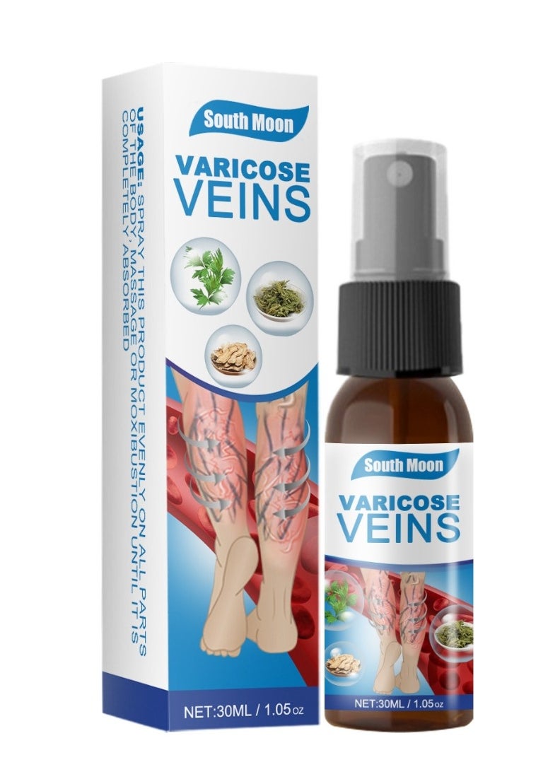 SOUTH MOON - Varicose Veins Treatment Spray Vein Healing Varicose Veins Spray Varicose Veins Oil for Legs Varicose Veins Miracle Spray Improve Blood Circulation Varicose Vein Repair Cream 30ml - Image 1