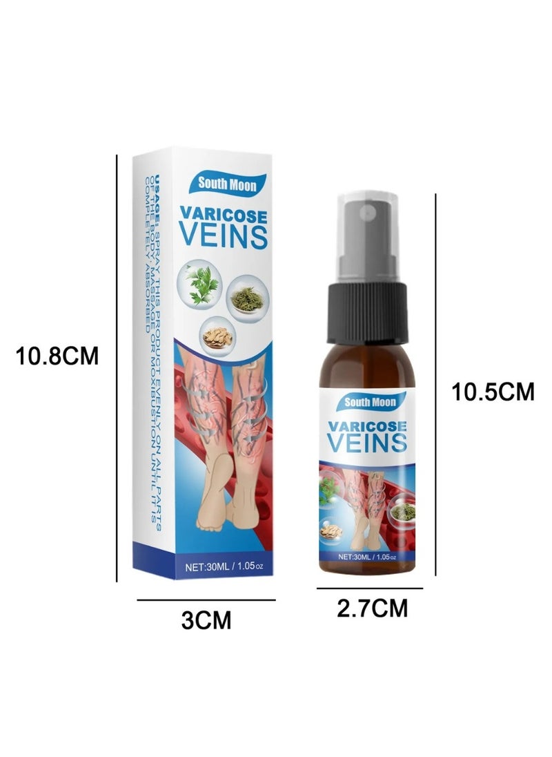 SOUTH MOON - Varicose Veins Treatment Spray Vein Healing Varicose Veins Spray Varicose Veins Oil for Legs Varicose Veins Miracle Spray Improve Blood Circulation Varicose Vein Repair Cream 30ml - Image 1