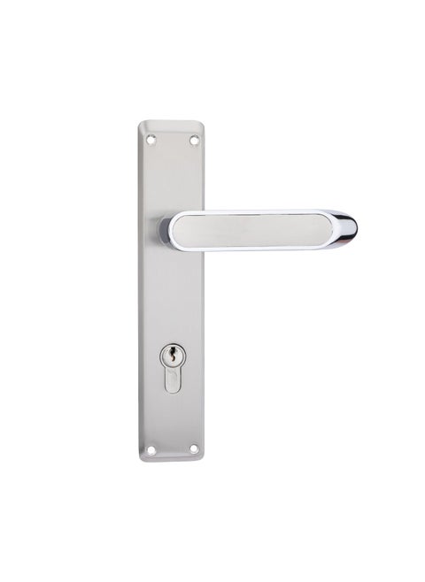 Godrej Mortise LockHandle Lock Set for Main Internal Door of Home OfficesNEH 21Satin Steel Finish10 inch Lockbody60 mm Cylinder Key from Outside knob from Inside with 3 Keys5 Years Warranty