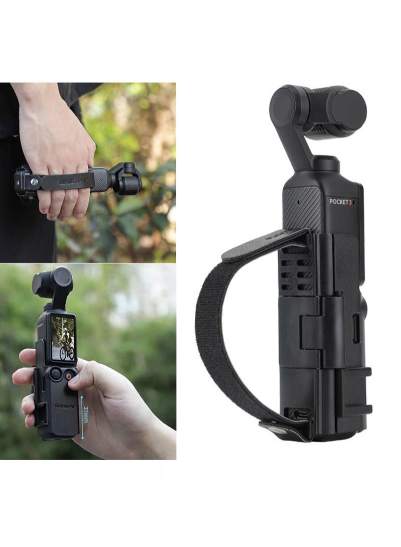 سني لايف غطاء محول تمديد قبضة الكاميرا لـ DJI Osmo Pocket 3 مع حزام يد محمول وقوس تمديد الحذاء البارد (أسود) - Image 1