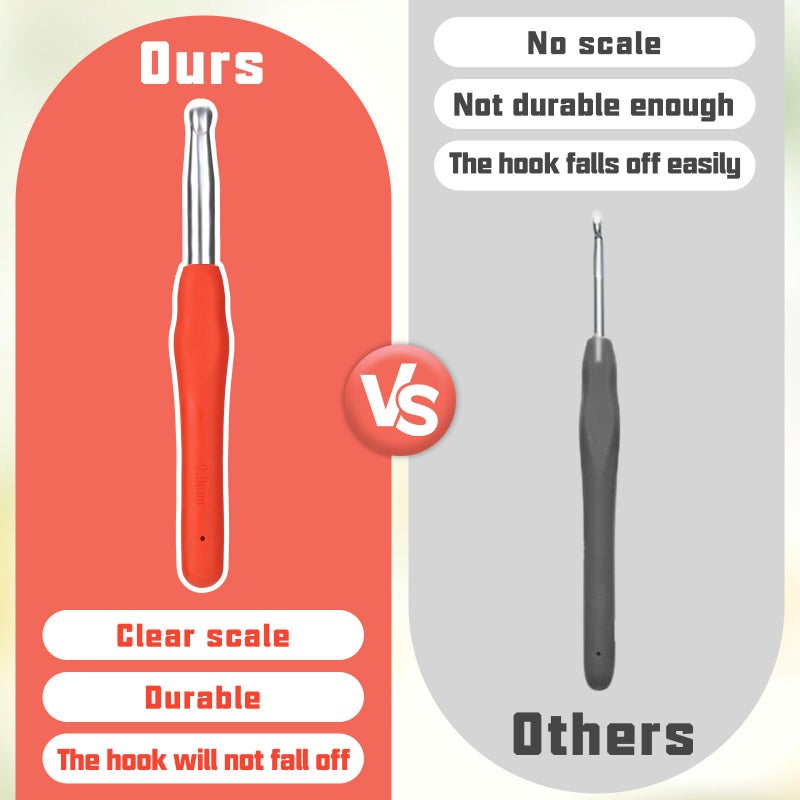 SHWAKK Crochet Hook  9.0 Mm Ergonomic Crochet Hook  Crochet Needles For Arthritic Hands  Knitting Needles With Soft Handle Beginners And Experienced Hobbyists (9.0 Mm) - Image 5