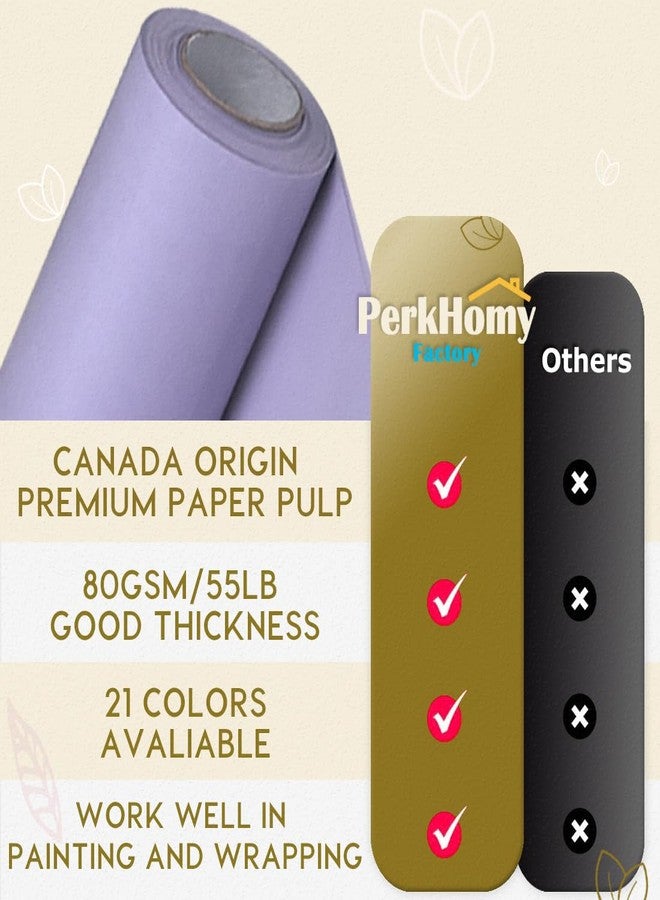 PH PERKHOMY PerkHomy Light Purple Kraft Paper Roll 17.5" x 960" (80') for Gift Wrapping Bouquet Flower Kids Art Painting Craft Writing Packaging Shipping 80GSM 55LB (Light Purple, 17.5" x 80') - Image 3