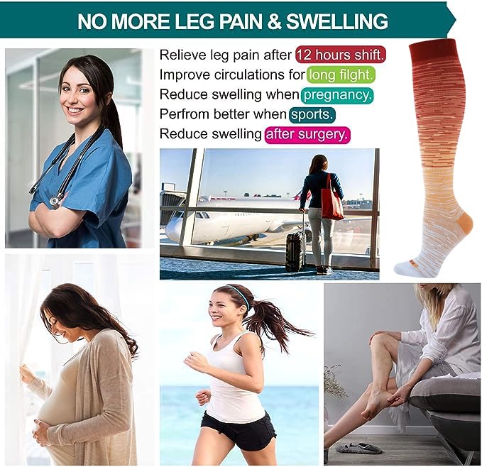 LEVSOX جوارب ضغط LEVSOX للنساء والرجال، 20-30 مم زئبق، الأفضل للممرضات، السفر، الحمل - Image 3