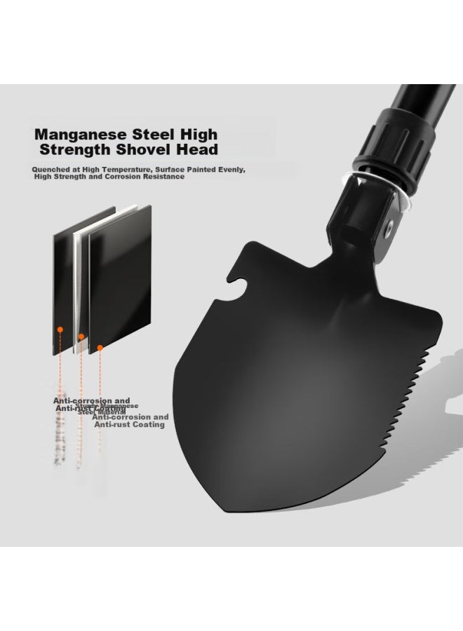 Suncojia Outdoor Multifunctional Folding Shovel Car-mounted Engineer Shovel Camping Hoe Pickaxe - Image 1