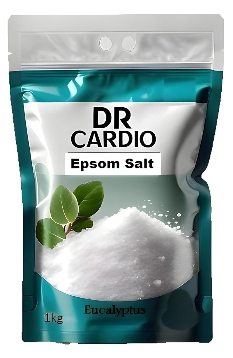 Dr Cardio Epsom Bath Salt Crystal And Bath  For Muscle Relief Relieves Aches  Pain Epsom Salt Eucalyptus 1kg - Image 1