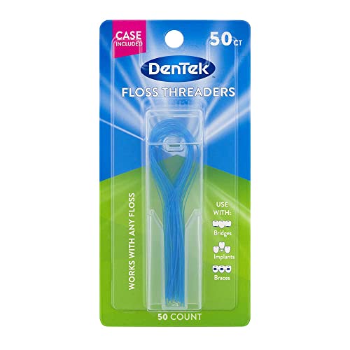 DenTek Floss Threaders for Braces, Bridges & Dental Implants, 50 Count - Image 1