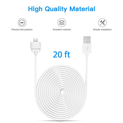 TIUIHU 20ft/6m Power Extension USB Cable for Blink Mini, Compatible with Blink Mini Indoor Plug-in Camera Extension Cable - Image 3