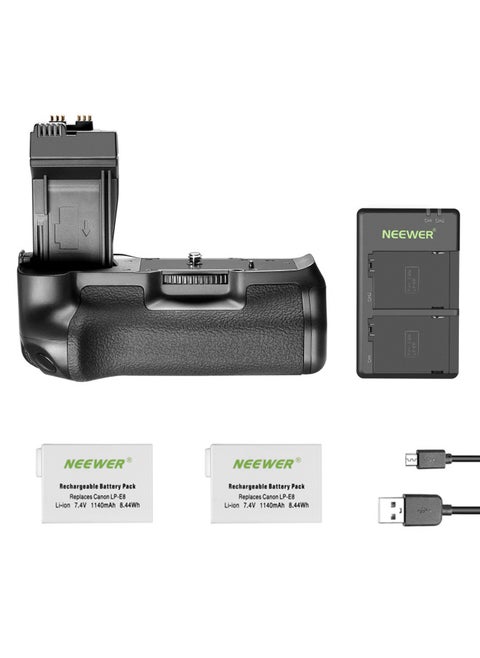 Neewer Camera Vertical Shooting Battery Box Handle For EOS 550d 600d 650d 700d Single Reflex Handle Engineering Plastic-Color:Canon 550D Handle LP-E8 Battery X2 Usb Dual Charge X1