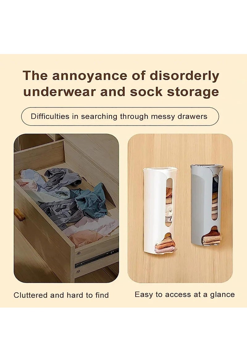 Generic Wall Mounted Socks Panties Storage Box, Underwear Organizer Wall Mount - Punch Free Multifunctional Storage Box for Storing Panty, Lingerie, Ties (2PCS)  - Image 3