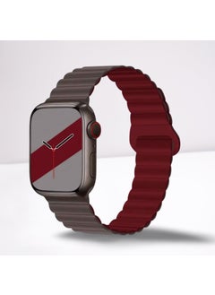 Cosmostech Compatible for Smart Watch Watch 42MM 44MM 45MM 49MM 1/2/3/4/5/6/se/7/8/ultra Magnetic Strap and Band Black(Burgundy)  - Image 1