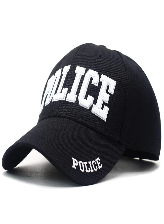 Eachnice DailyCarry Black Blue Police Adjustable Baseball Cap Law Enforcement Officer Cops Gear 3D Embroidered Men Women Hat (Black) - Image 2