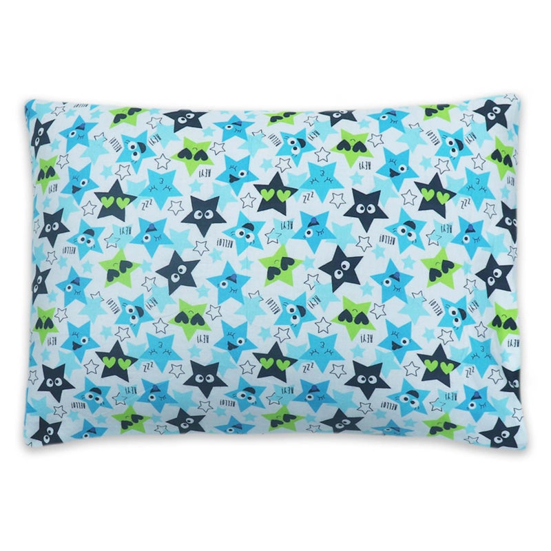 KRADYL KROFT Toddler Pillow with 100% Cotton Removable Cover - 20 X 15 Inches | Children Pillows | Baby Pillows - Happy Stars - Image 1
