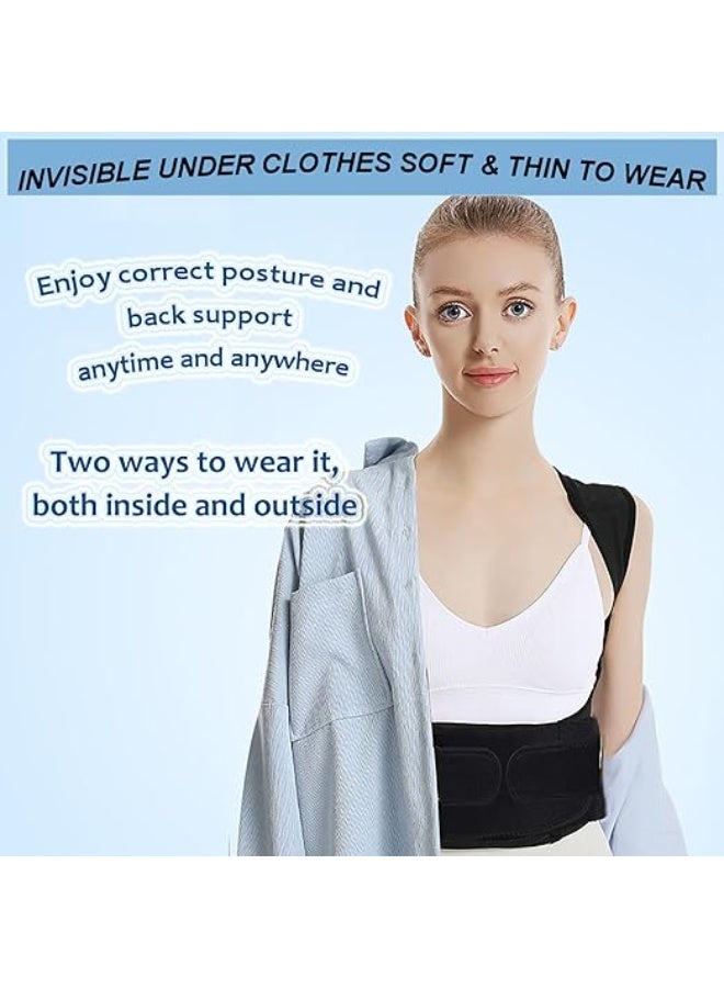 Posture corrector and full back support (size L) - Thoracic and upper back support belt for men and women - Medical brace for straightening the spine and shoulders - Black - Image 5