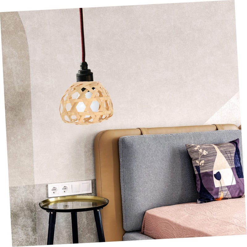 Hand Woven Rattan Lamp Shade Bohemian Style Pendant Light Cover For Living Room Kitchen - Image 5