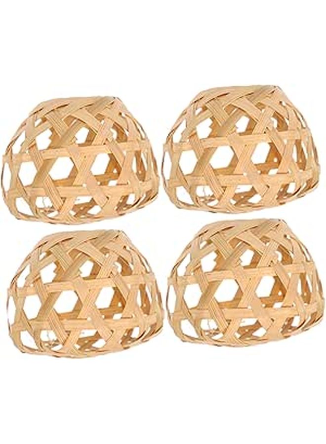 Hand Woven Rattan Lamp Shade Bohemian Style Pendant Light Cover For Living Room Kitchen - Image 1