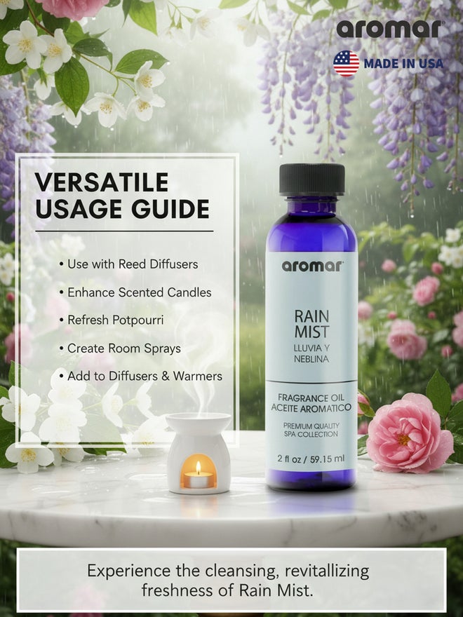 أرومار زيت عطري سبا برائحة رذاذ المطر ومنعش مستوحى من الماء للموزعات، 59.15 مل - Image 4
