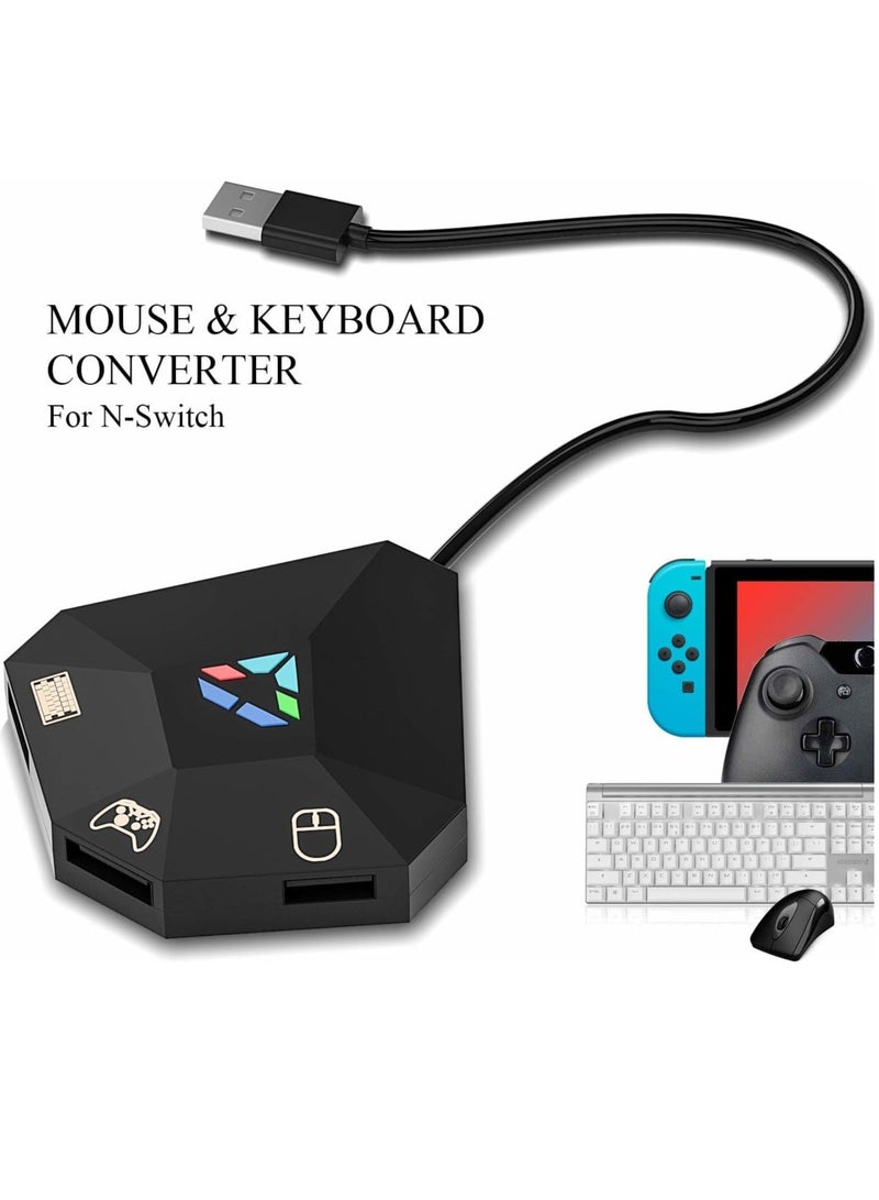 Keyboard and Mouse Adapter for Nintendo Switch/Xbox One/Xbox 360/PS4/PS3,Plug&Play Console Converter for FPS, TPS, RPG Gaming, Wired Keyboard and Mouses Converter - Image 2
