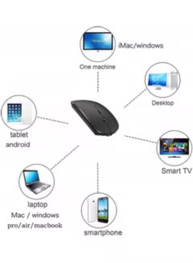 SHOPI Rechargeable Bluetooth Keyboard And Mouse Combo Ultra-Slim Portable Compact Set For Android Windows Tablet Cell Phone IPhone IPad Pro Air Mini OS IOS 13 And Above Black - Image 5