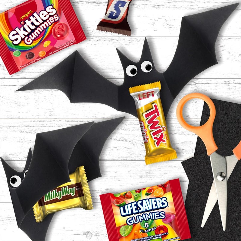 Mars SNICKERS, SKITTLES Gummies, TWIX & LIFE SAVERS Halloween Gummies Fun Size and Mini Chocolate Candy Variety Pack, Halloween Candy Individually Wrapped, 160 Ct Bulk Bag - Image 5