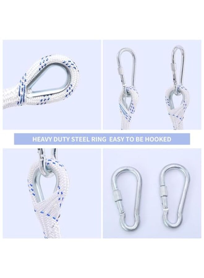 Emergency Fire Escape Ladder, 16.4FT Rope Ladder, Flame Resistant Safety Extension Ladder with 2 Hooks and expansion screws Reusable 2 Story,Each ladder stick Weight Capacity up to 220 LB - Image 2