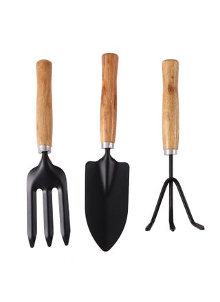 Trowel With Wood Handle -3 Piece- Corrosion Resistant Hand Fork Hand Rake and Trowel - Gardening Kit for Planting Weeding and Soil Cultivation - Garden Patio Balcony for DIY and Professionals - pzsku/Z099F536A67C9B8CFBE56Z/45/_/1735019414/3a1d4b75-ffa3-4cbb-a751-2fccb68c6d8e