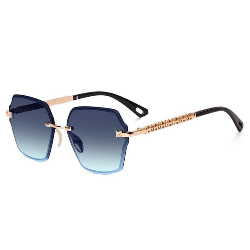 Dervin UV Protected Designer Rimless Oversized Sunglasses for Women - Image 1