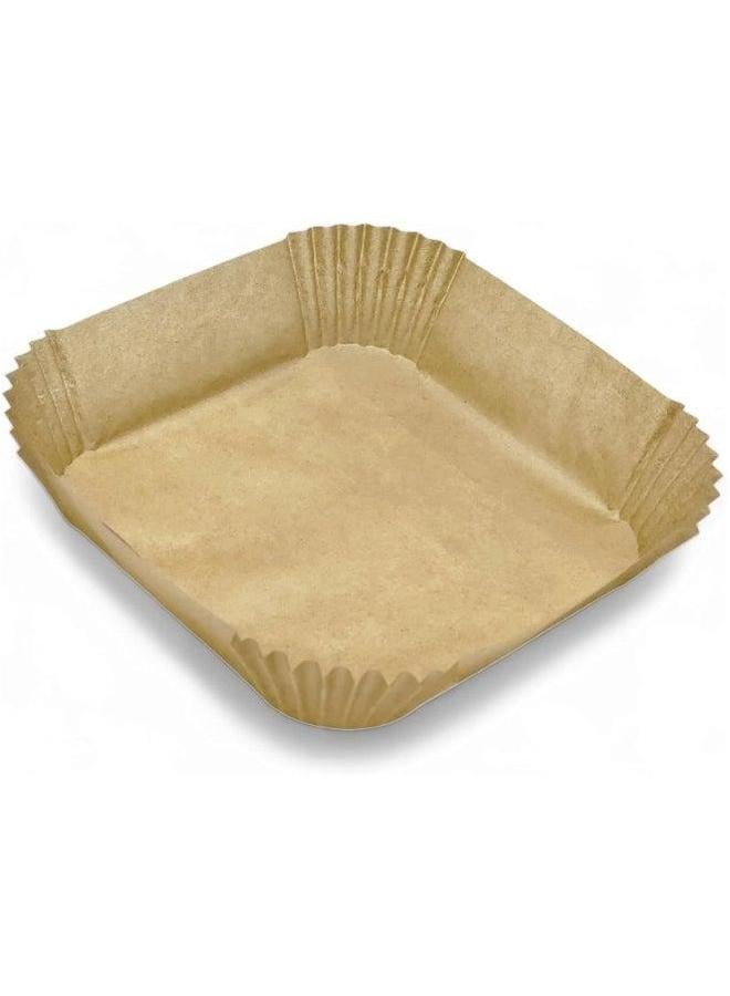 HOMESTAR Air Fryer Paper Brown Square Liners 16x16cm, 100-Pieces  - Image 2