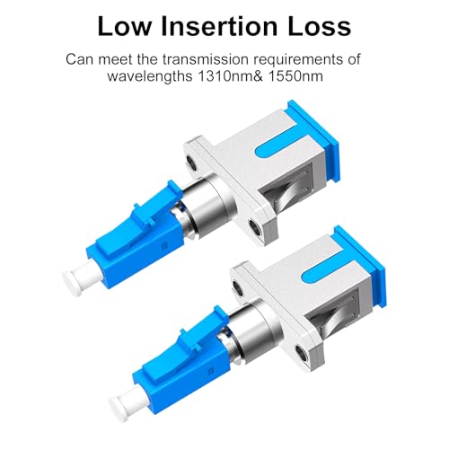 Poyiccot 2-Pack LC to SC Adapter, Single Mode LC/UPC Male to SC/UPC Female Fiber Optic Adapter Coupler Simplex UPC Hybrid Optical Fiber Convertor for Optical Power Meter - Image 4