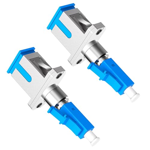 Poyiccot 2-Pack LC to SC Adapter, Single Mode LC/UPC Male to SC/UPC Female Fiber Optic Adapter Coupler Simplex UPC Hybrid Optical Fiber Convertor for Optical Power Meter - Image 1