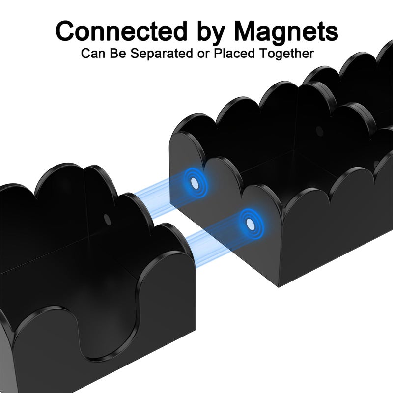 YAGELI Magnetic 3-in-1 Acrylic Sticky Note Holder Dispenser | Modern Desktop Organizer for 3x3 Post It Notes & Memo Pads with Non-Slip Base | for Productive Workspace at Office, Home or School | Black - Image 3