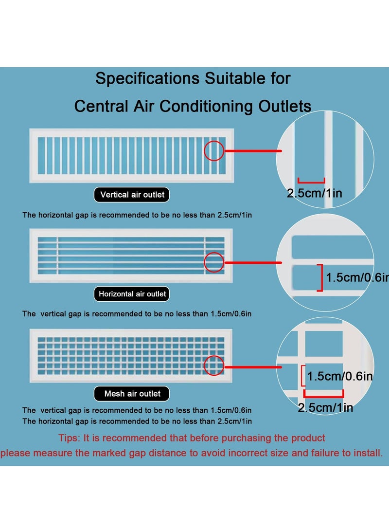 Barakah 4 قطع من دفاعة هواء قائمة بذاتها، اتجاه الرياح القابل للتعديل، دفاعة فتحة السقف، دفاعة مكيف الهواء، مناسبة للتكييف المركزي - Image 2