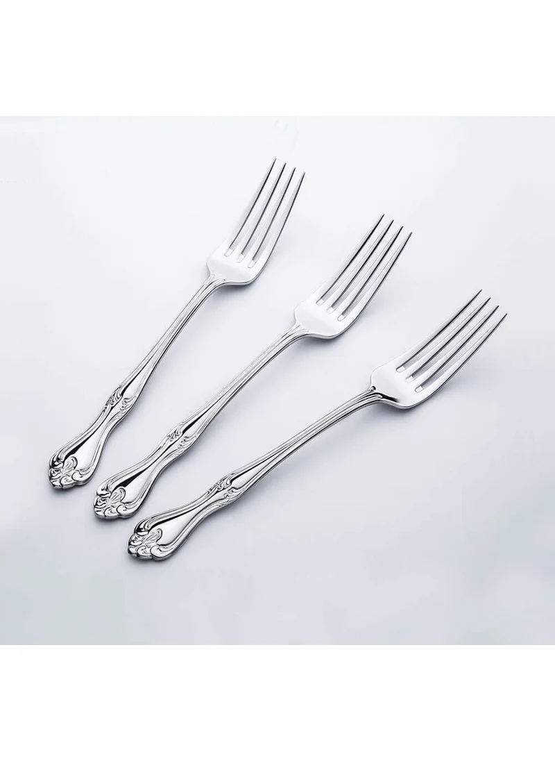Nehir Lalezar Plain 12 Piece Dessert Fork Set