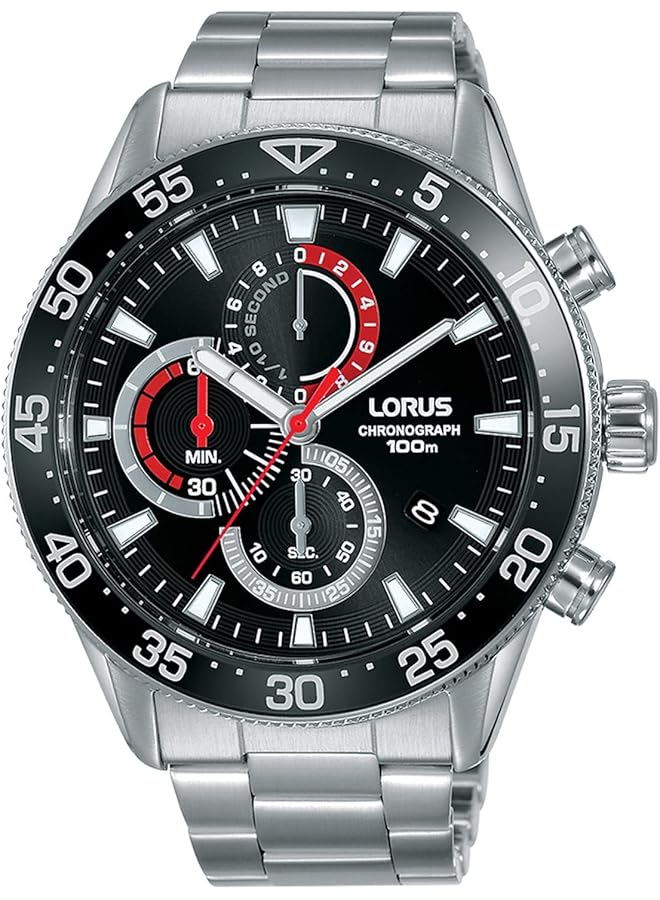 لوراس ساعة رياضية للرجال كوارتز أنالوج بسوار من الفولاذ المقاوم للصدأ Rm333Fx9 - Image 1