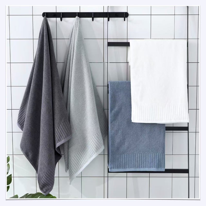 Sharpdo Pure Cotton Towel Set Household Extra Absorbent Bath Towel Hand Towel Wash Cloth Full Cotton 8 Pack Set - Image 4