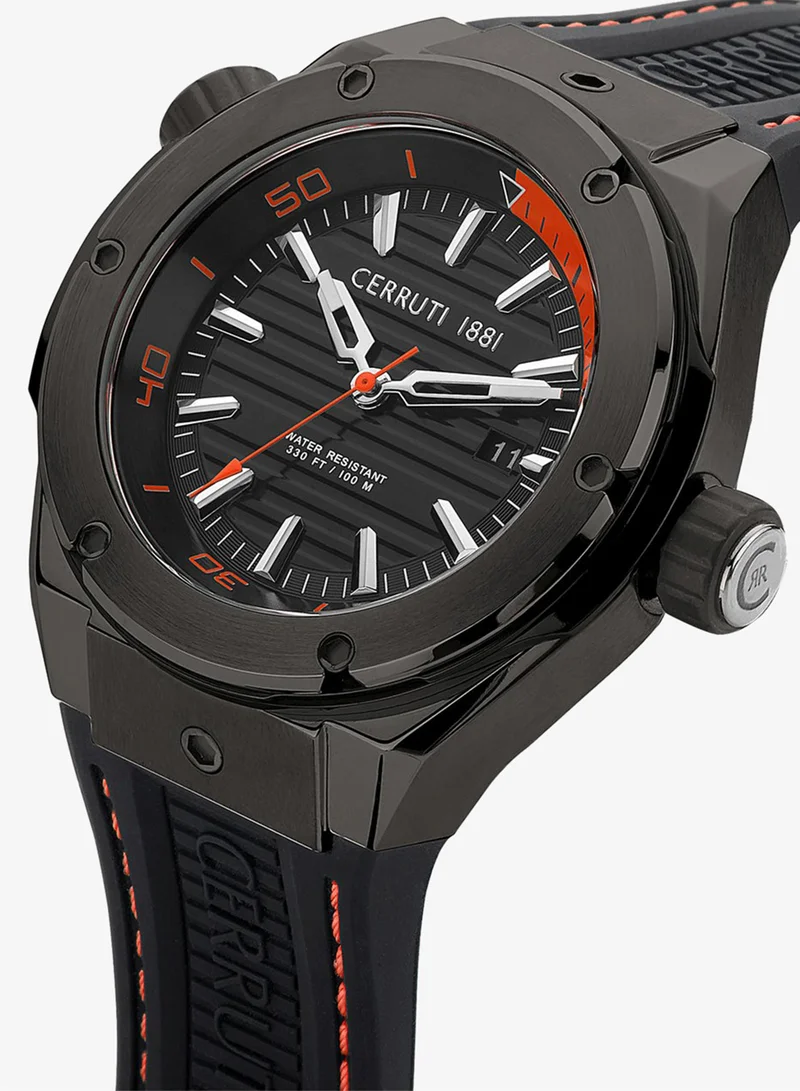 CERRUTI 1881 RUSCELLO THREE HANDS Round Analog Wrist Watch CIWGN2207502 - 45.25 mm - Black